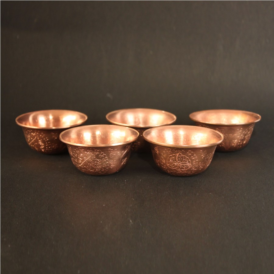 hand beaten copper, offering bowls