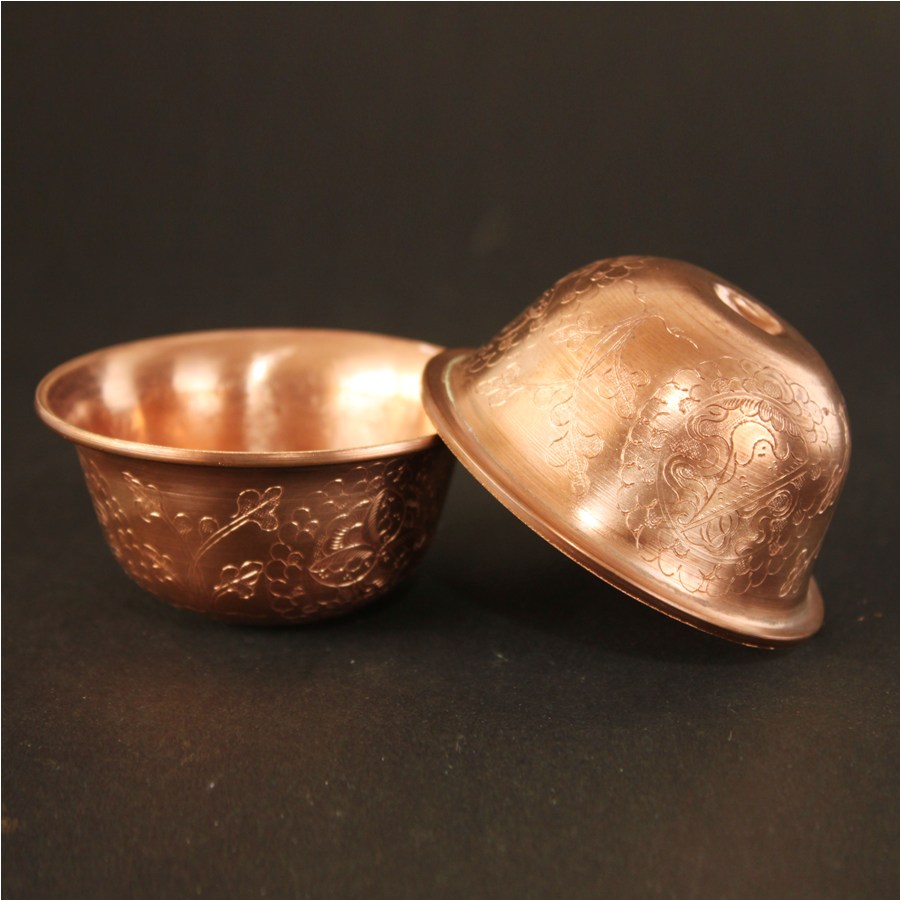 OFFERING BOWLS, HAND BEATEN COPPER WITH BEAUTIFUL ENGRAVINGS, HIGH QUALITY