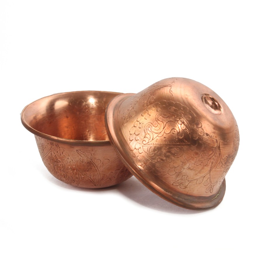 OFFERING BOWLS, HAND BEATEN COPPER WITH BEAUTIFUL ENGRAVINGS, HIGH QUALITY