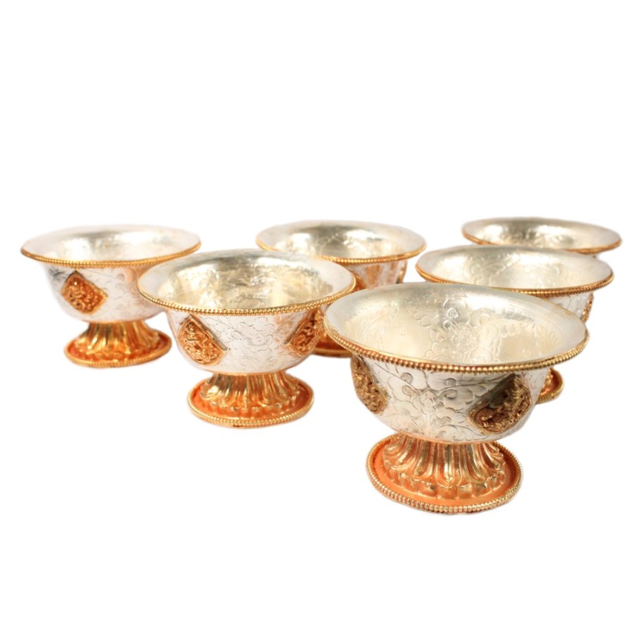 RAISED OFFERING BOWLS, SILVER AND GOLD PLATED, MASTER QUALITY